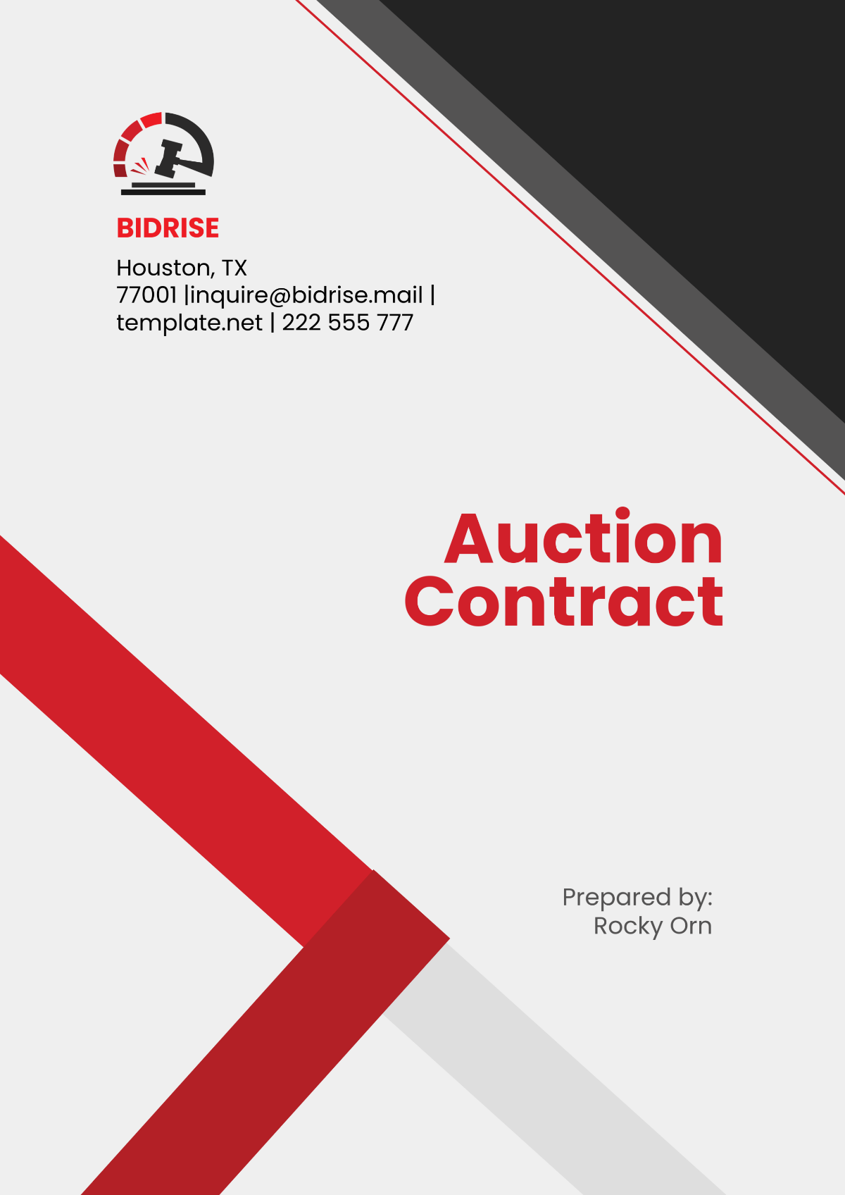 Auction Contract Template