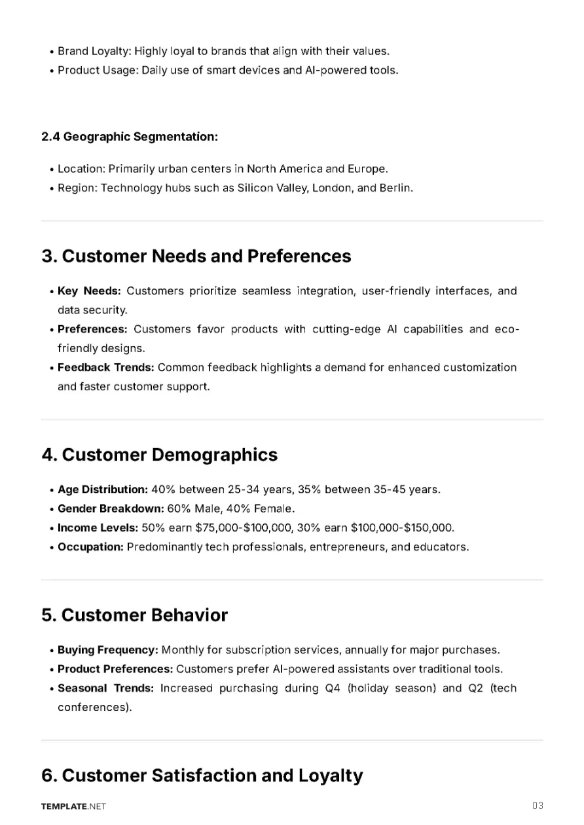 Free Customer Analysis Report Template to Edit Online
