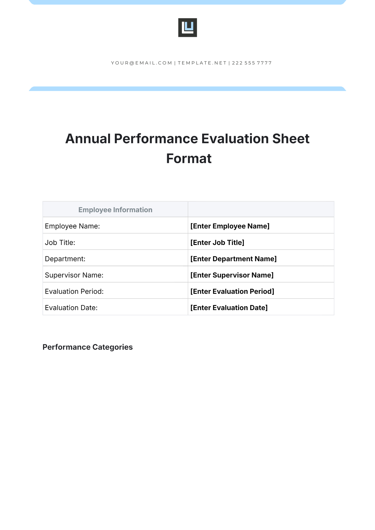 Annual Performance Evaluation Sheet Format Template - Edit Online & Download