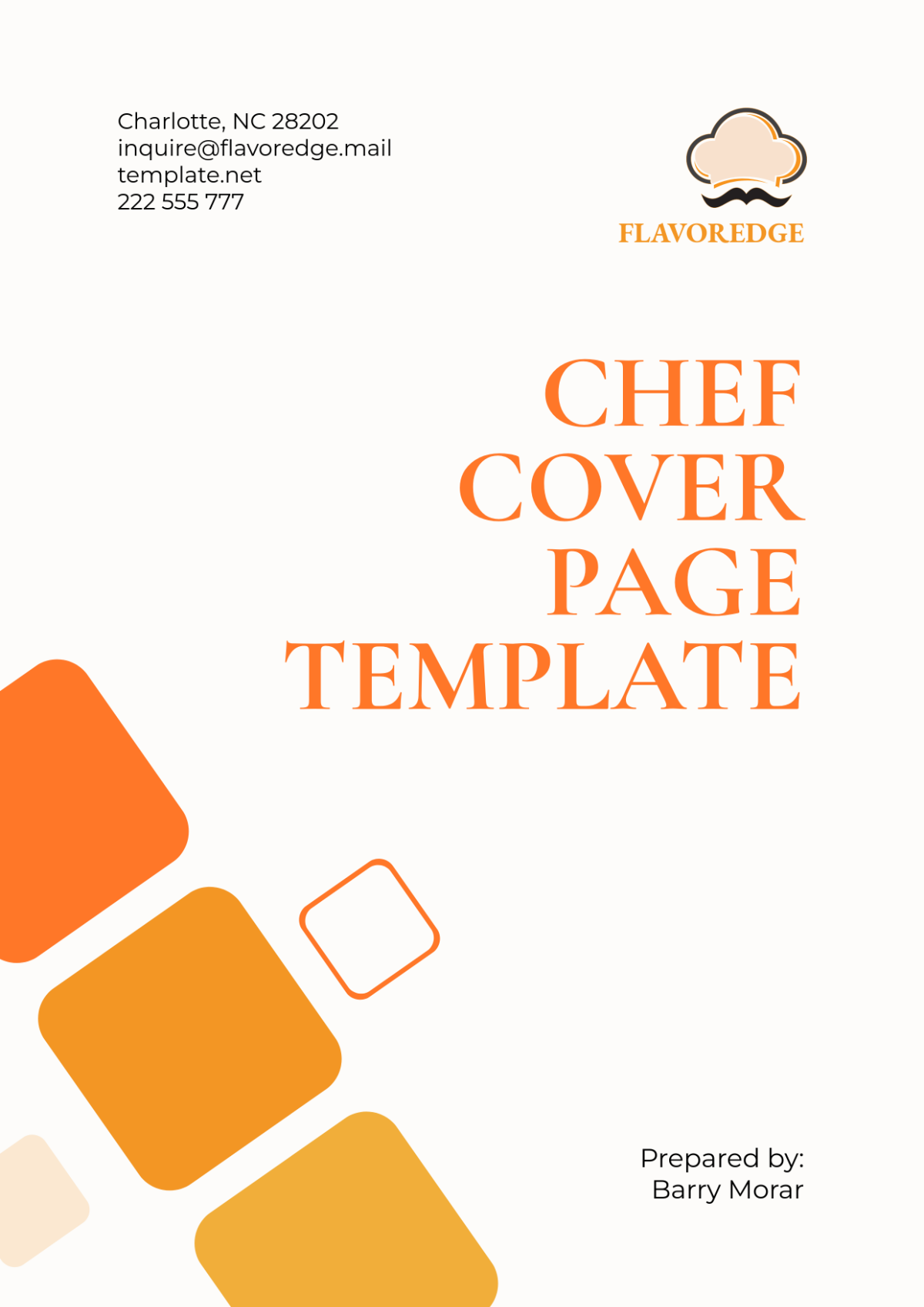 Chef Cover Page Template - Edit Online & Download