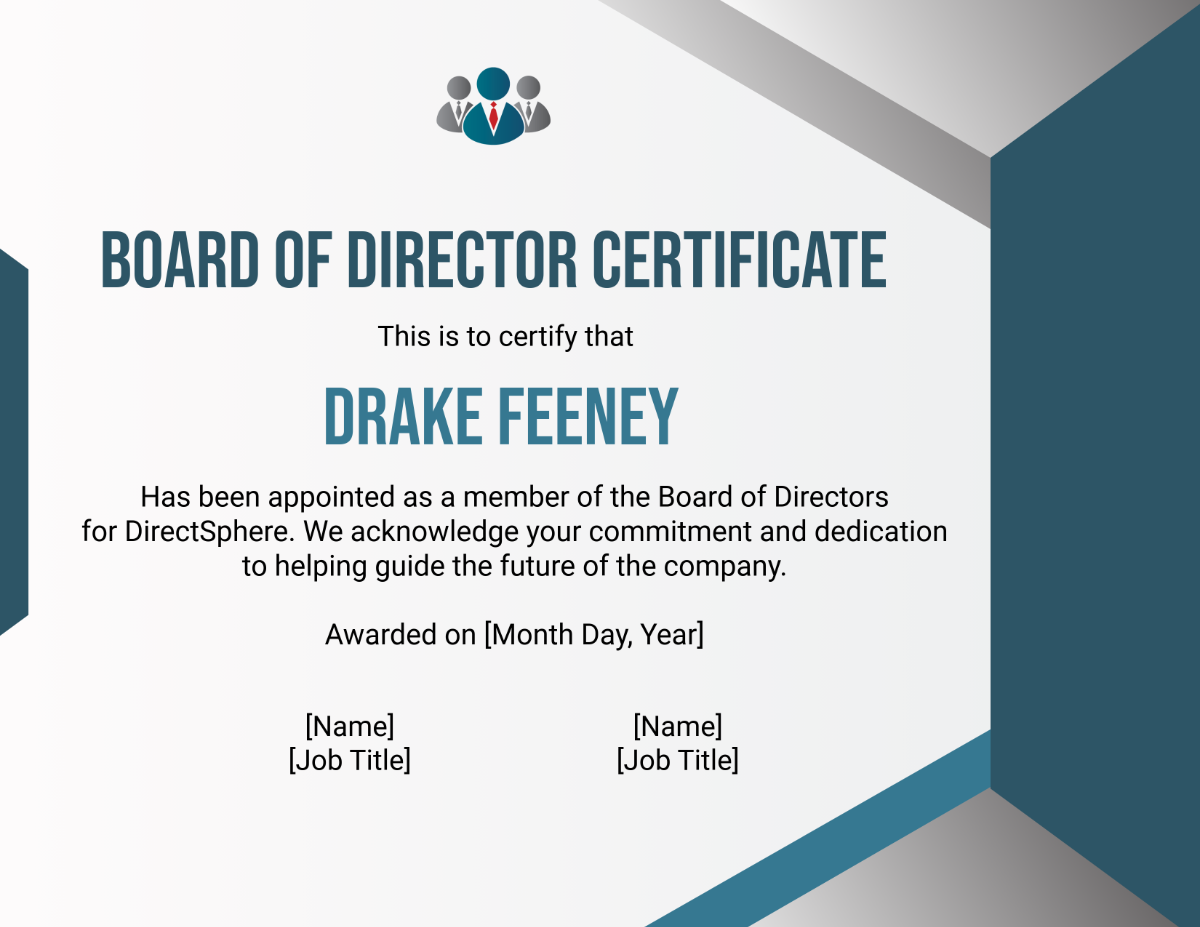 Board of Director Certificate Template - Edit Online & Download