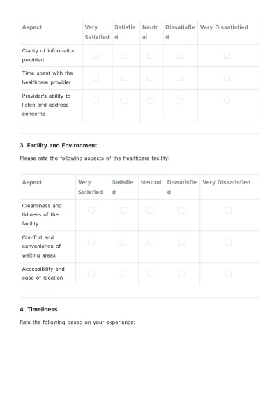 Free Patient Satisfaction Evaluation Sheet Template to Edit Online