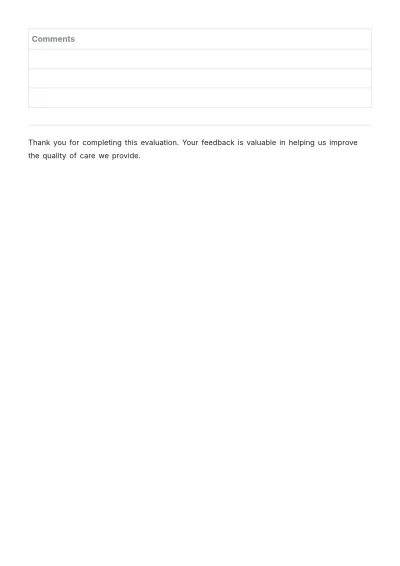 Free Patient Satisfaction Evaluation Sheet Template to Edit Online