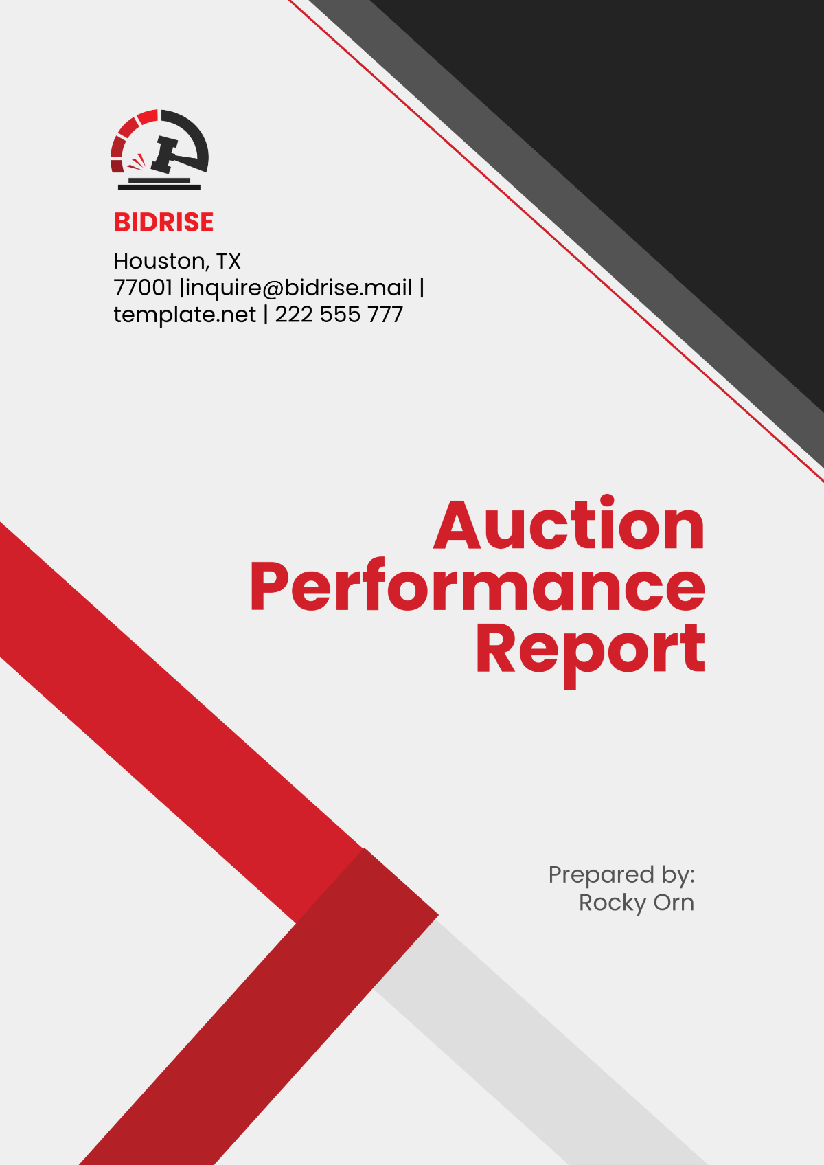 Auction Performance Report Template - Download | Template.net