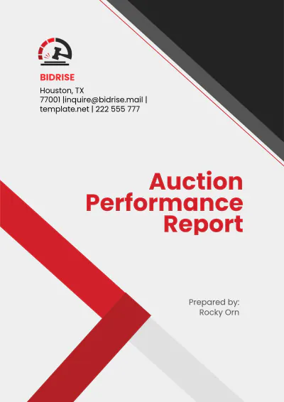 Free Auction Performance Report Template to Edit Online