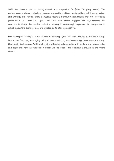 Free Auction Performance Report Template to Edit Online
