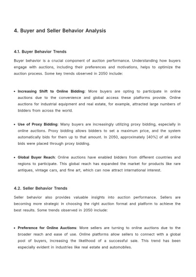Free Auction Performance Report Template to Edit Online