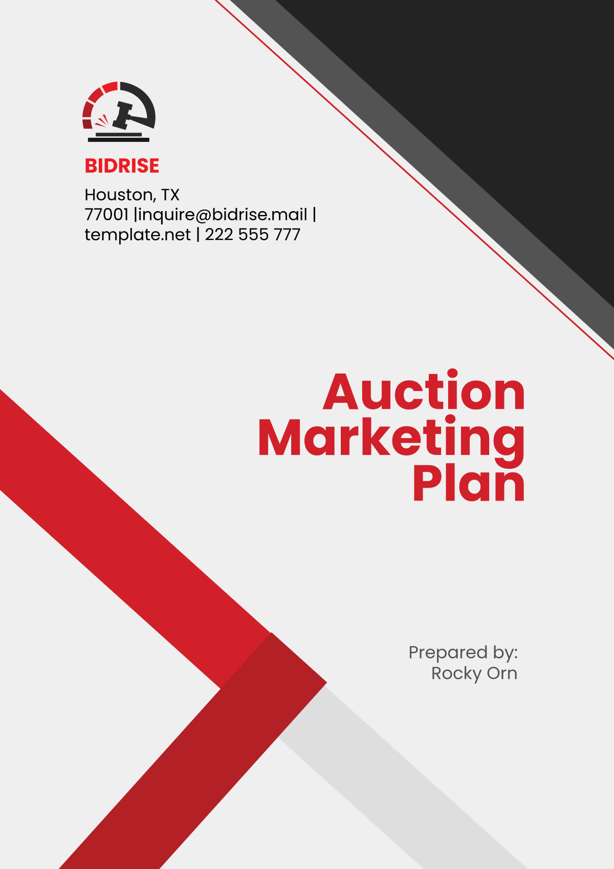 Free Auction Marketing Plan Template