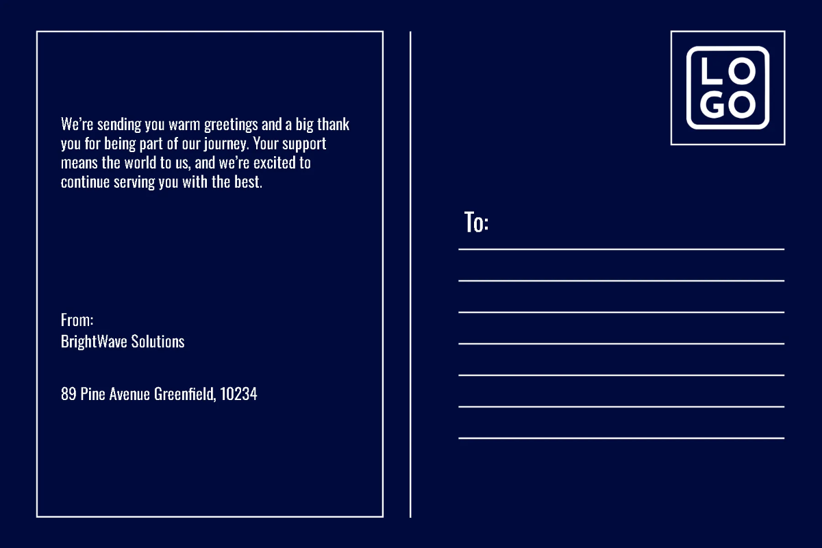 Free Blue Business Postcard Template to Edit Online