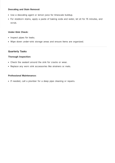 Free Kitchen Sink Cleaning Schedule Template to Edit Online