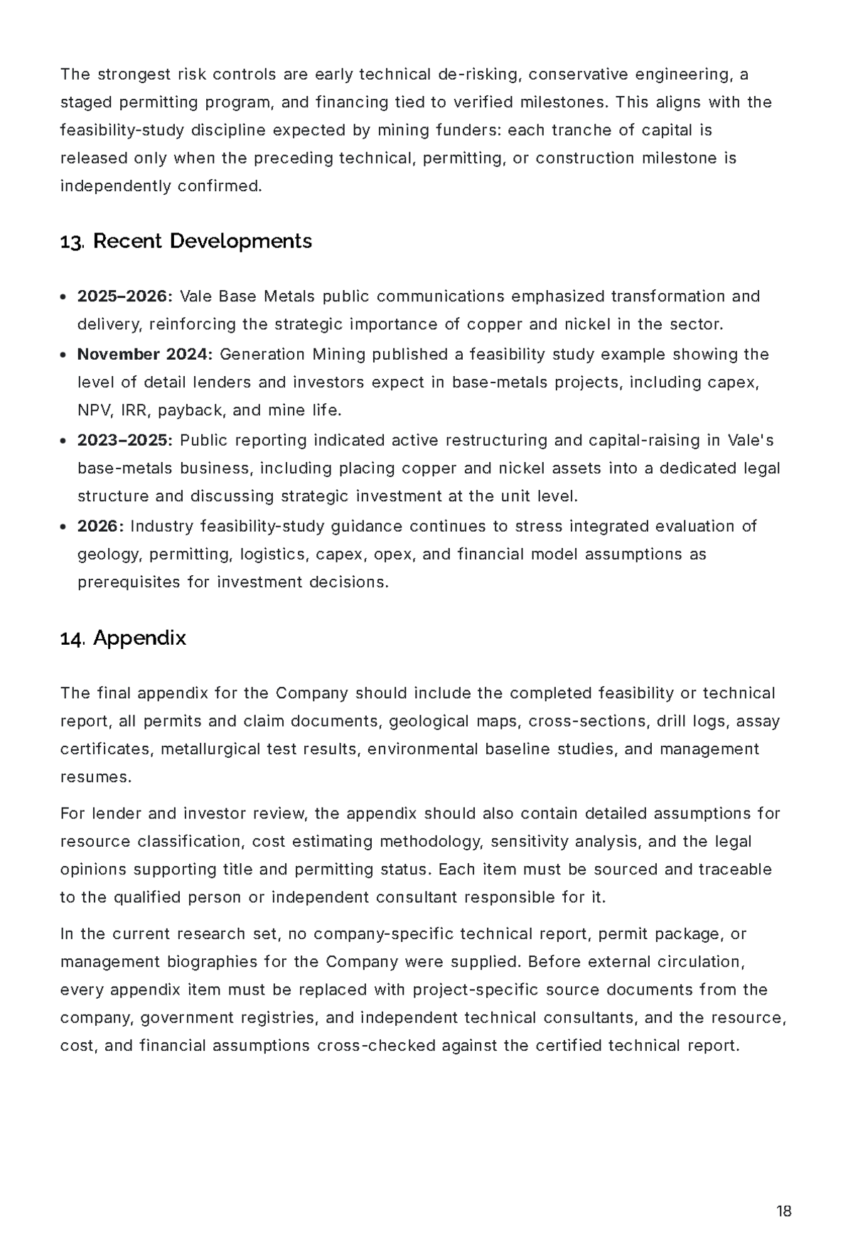 Free Mining Business Plan Template to Edit Online