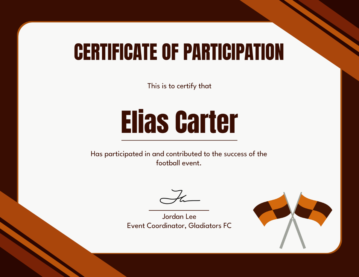 Free Flag Football Certificate Template - Edit Online & Download