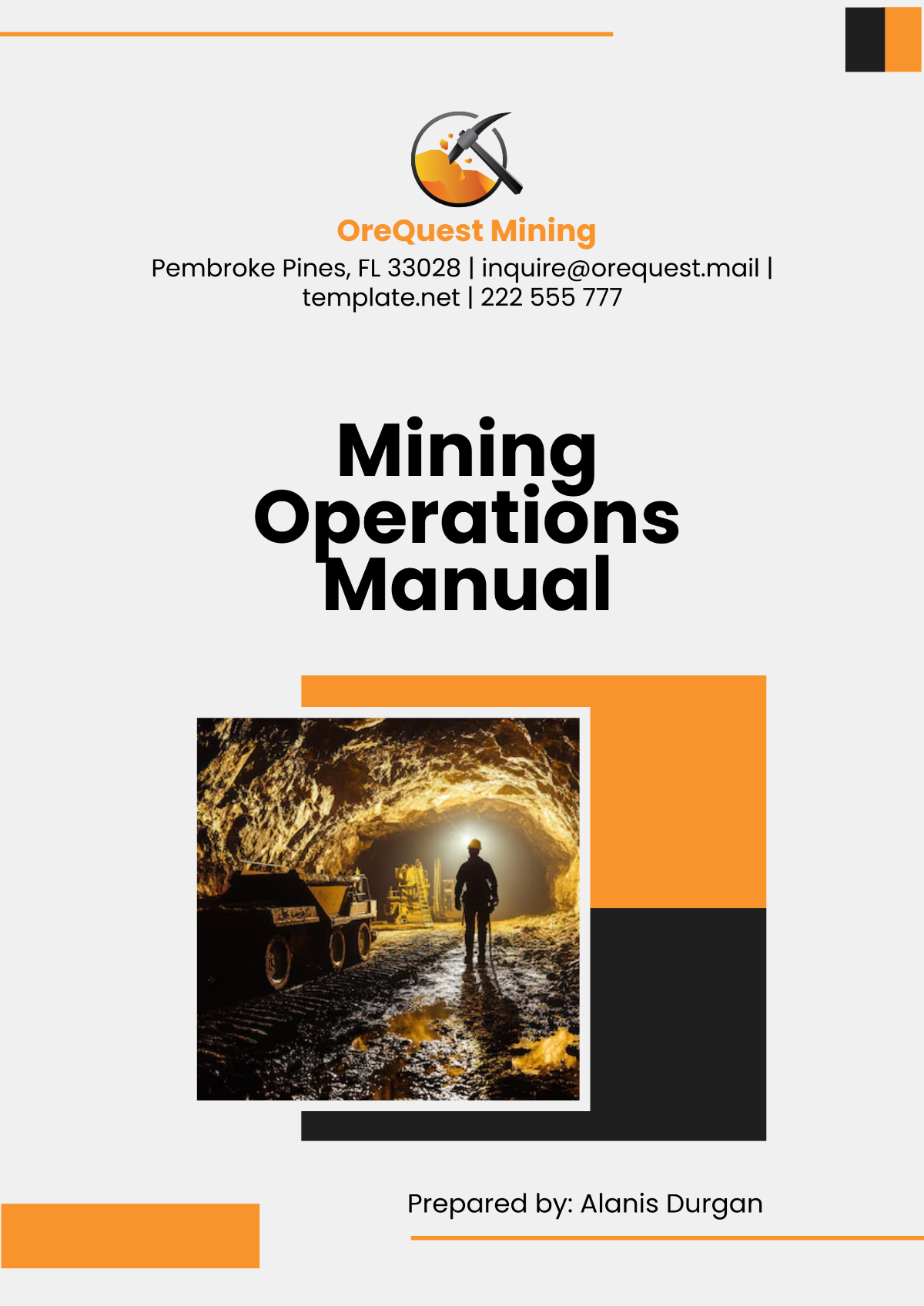 Mining Operations Manual Template - Edit Online & Download