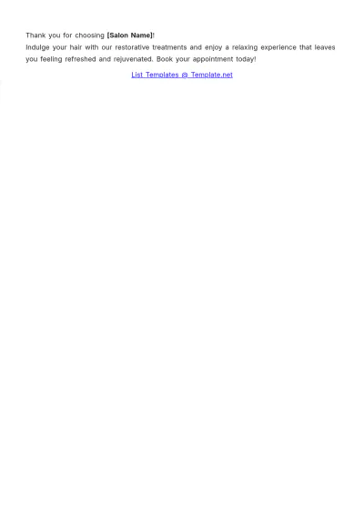 Free Simple Hair Spa Salon Price List Template to Edit Online