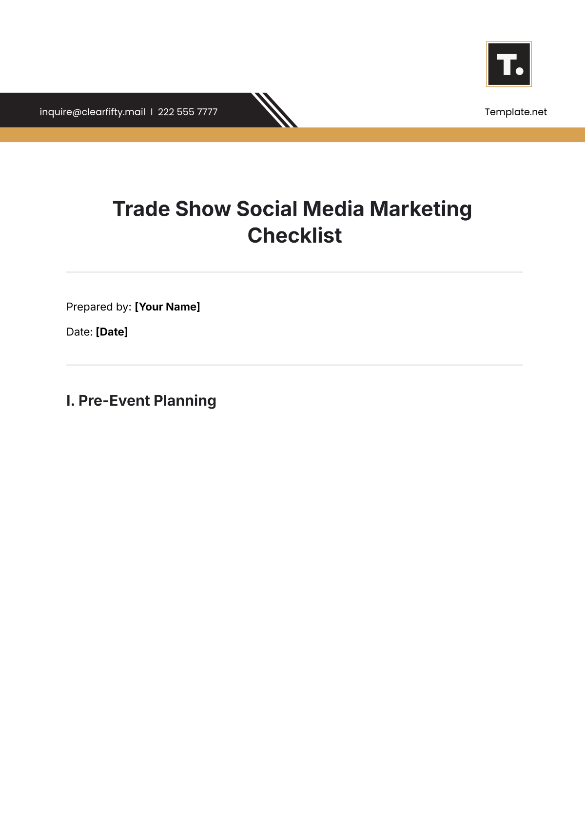 Trade Show Social Media Marketing Checklist Template - Edit Online & Download