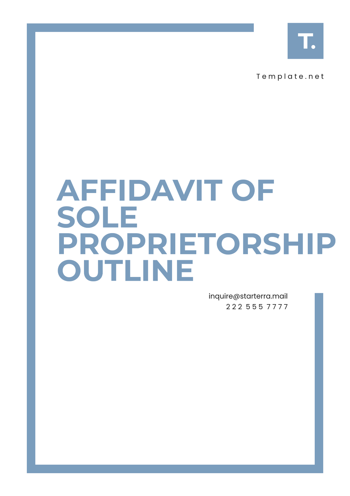 Affidavit of Sole Proprietorship Outline Template - Edit Online & Download