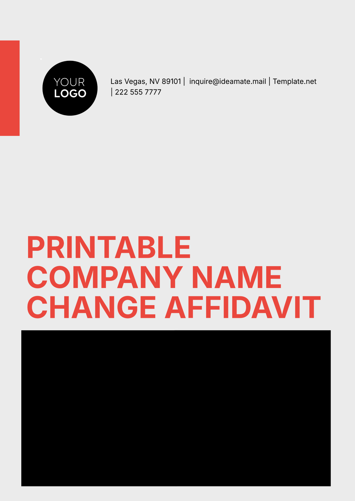 Printable Company Name Change Affidavit Template - Edit Online & Download