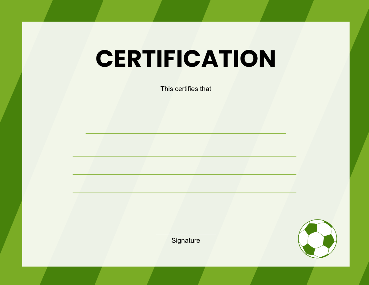 Free Blank Football Certificate Template - Edit Online & Download