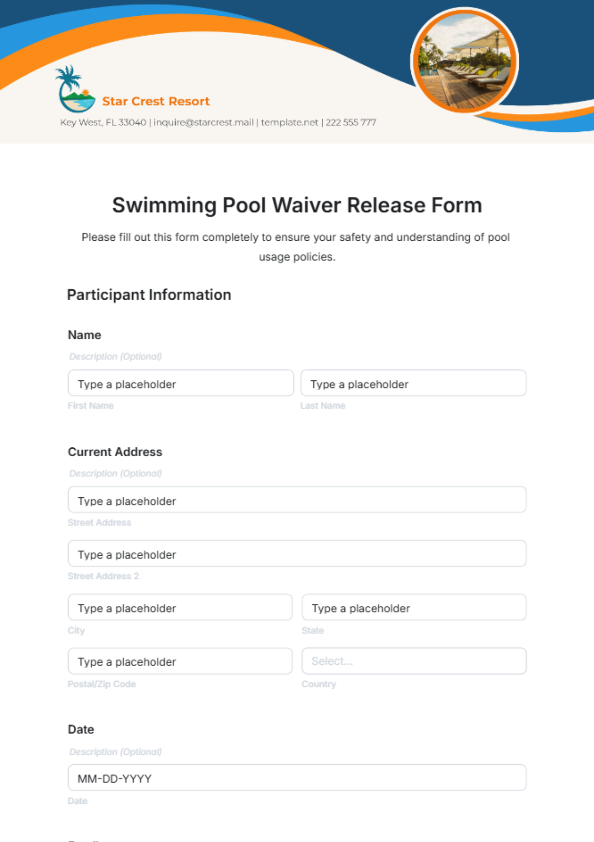 Swimming Pool Waiver Release Form Template - Edit Online & Download