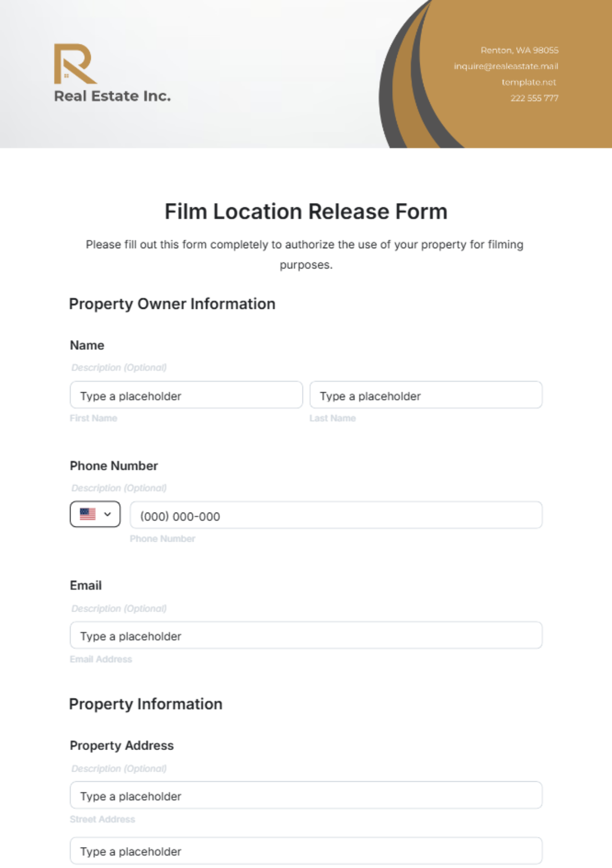 Film Location Release Form Template - Edit Online & Download