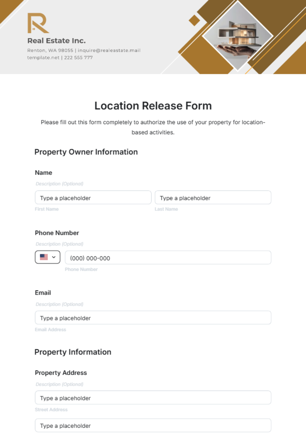 Location Release Form Template - Edit Online & Download