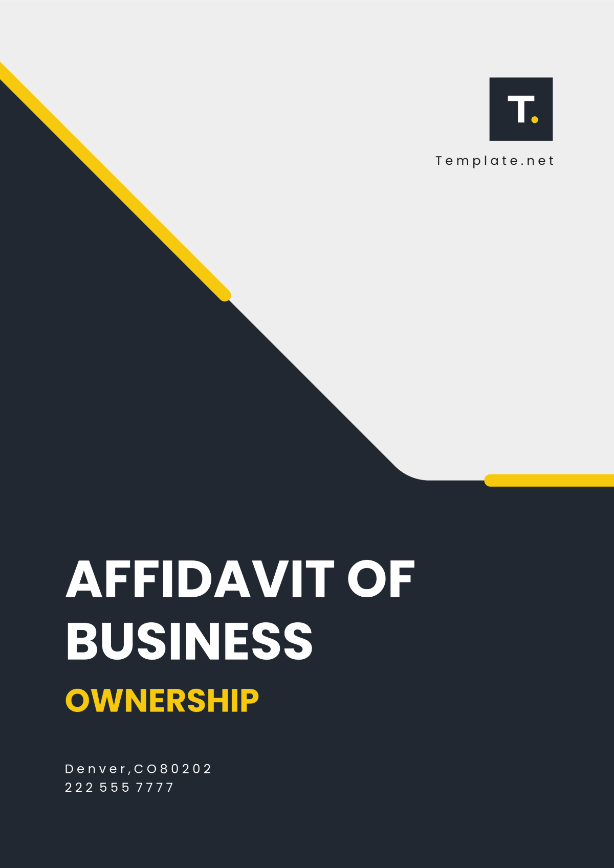 Affidavit of Business Ownership Template