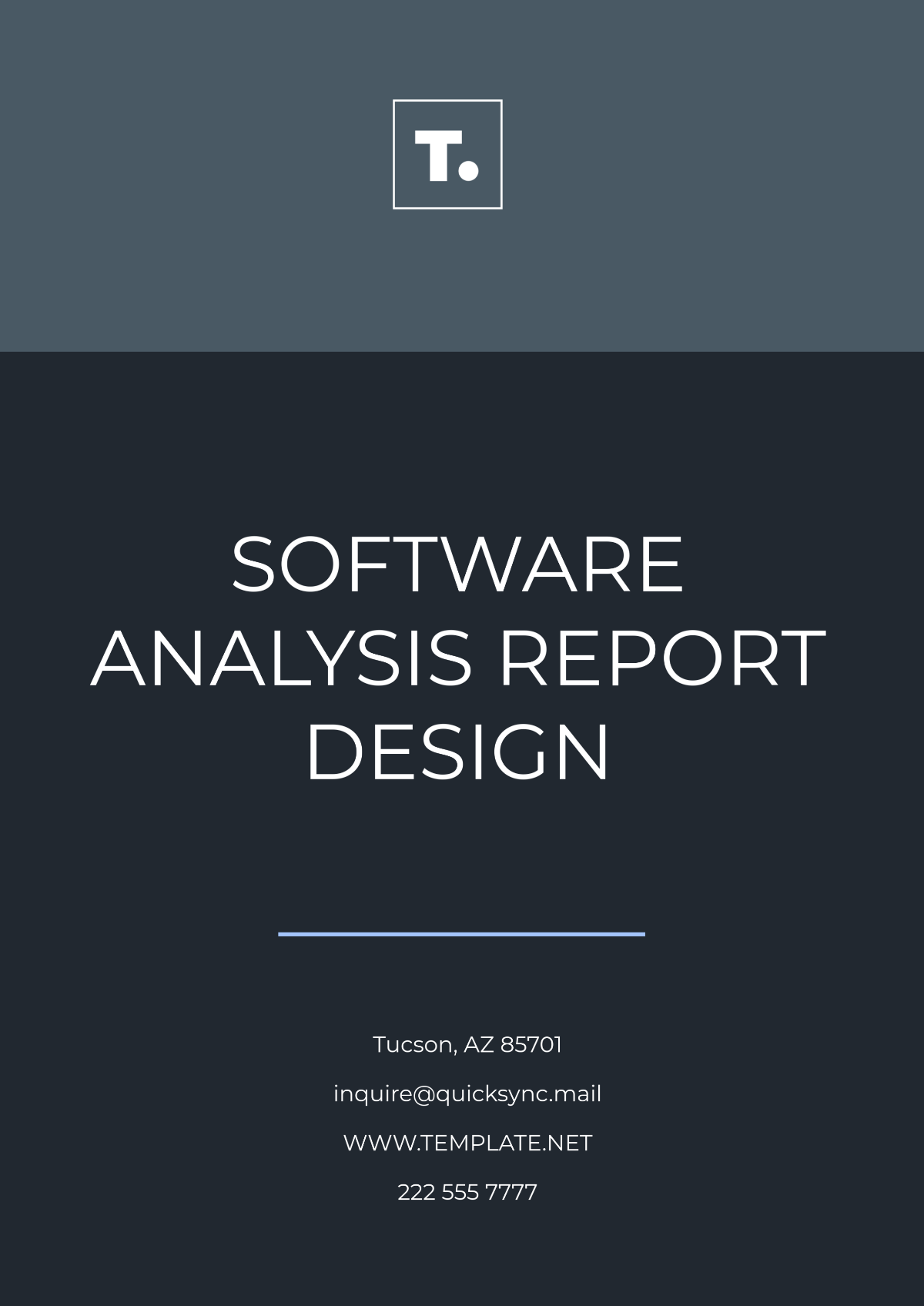 Software Analysis Report Design Template