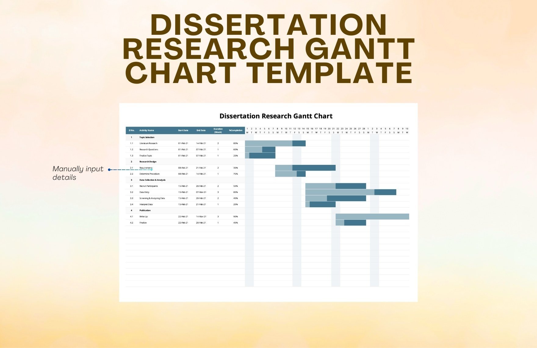 Dissertation Research Gantt Chart Template