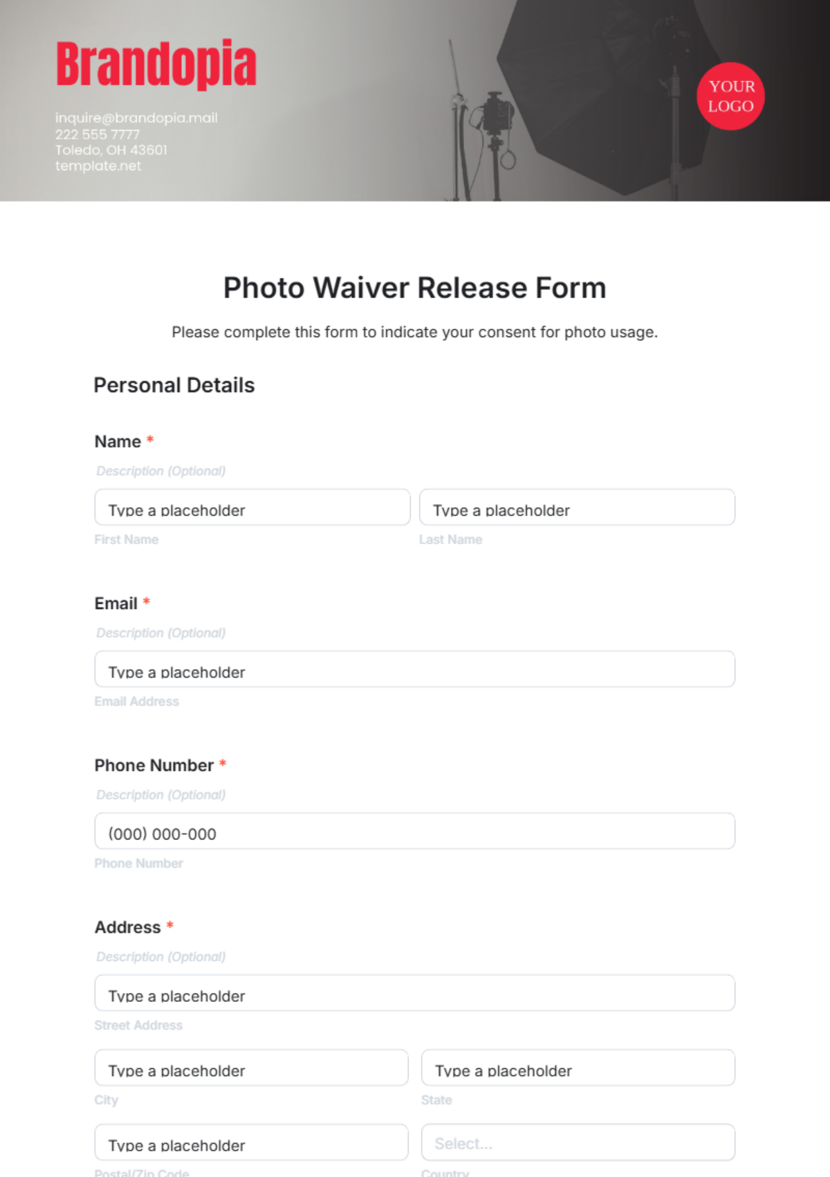 Photo Waiver Release Form Template - Edit Online & Download