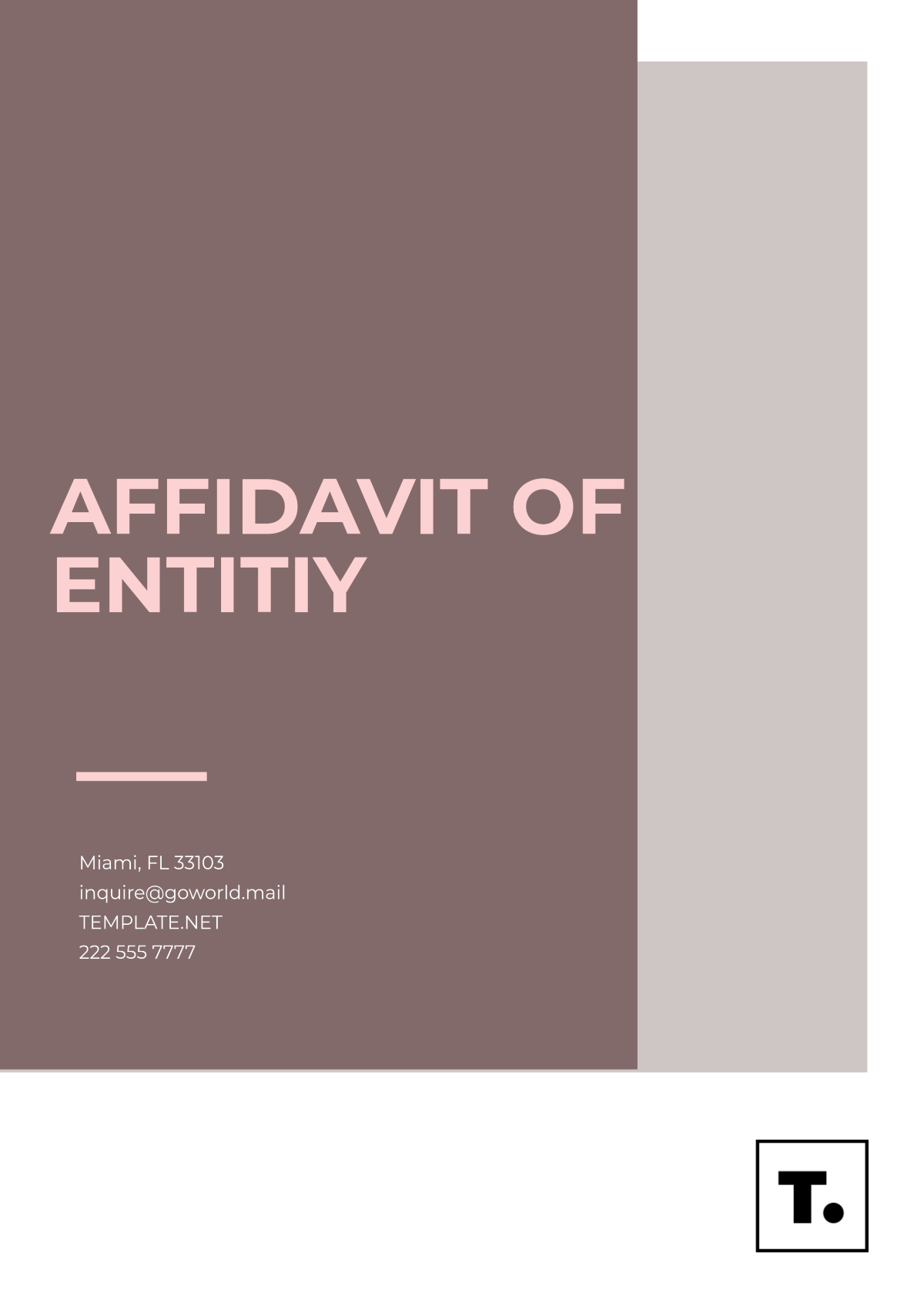 Affidavit of Entity Template - Edit Online & Download