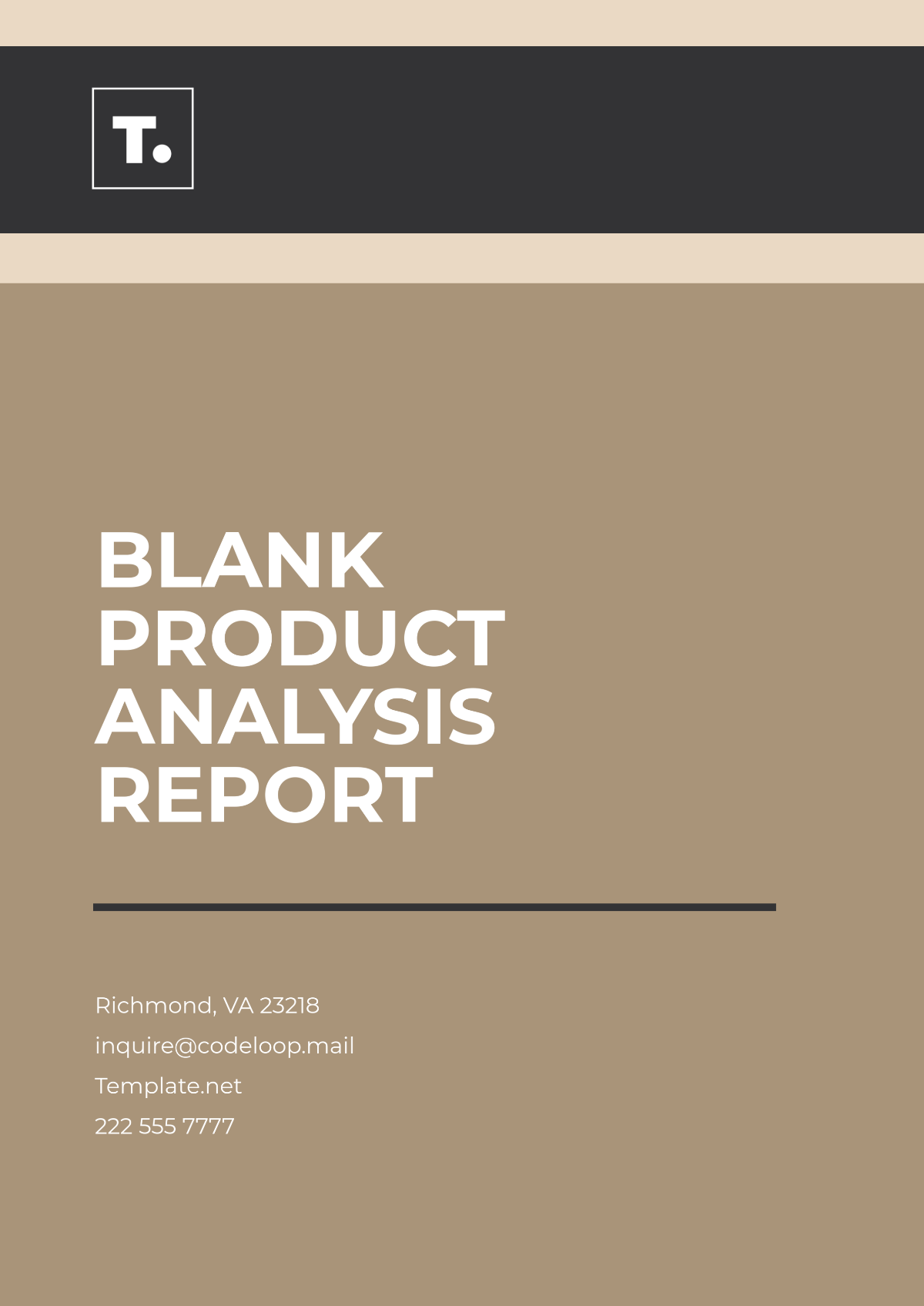 Blank Product Analysis Report Template - Edit Online & Download