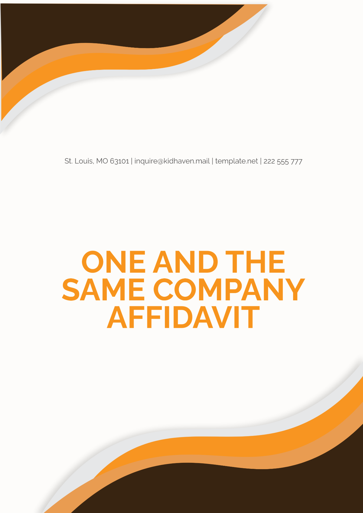 One and the Same Company Affidavit Template - Edit Online & Download