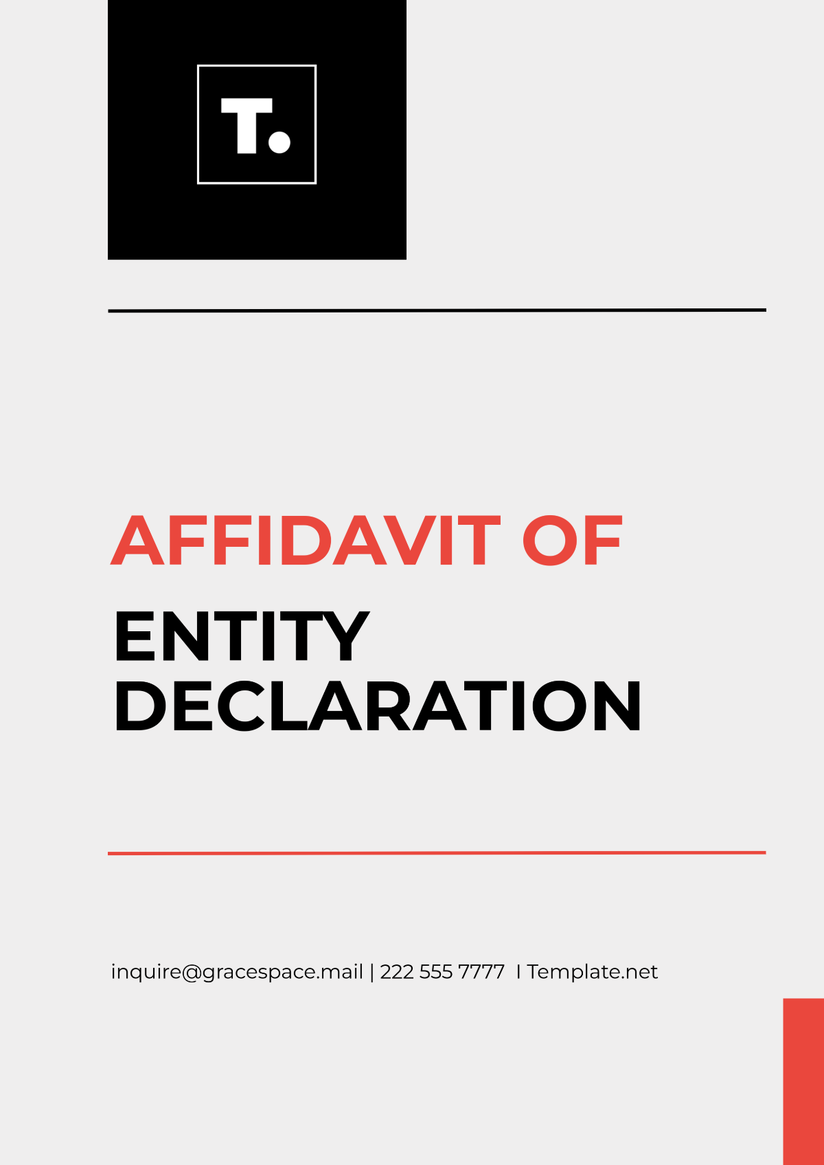 Affidavit of Entity Declaration Template - Edit Online & Download