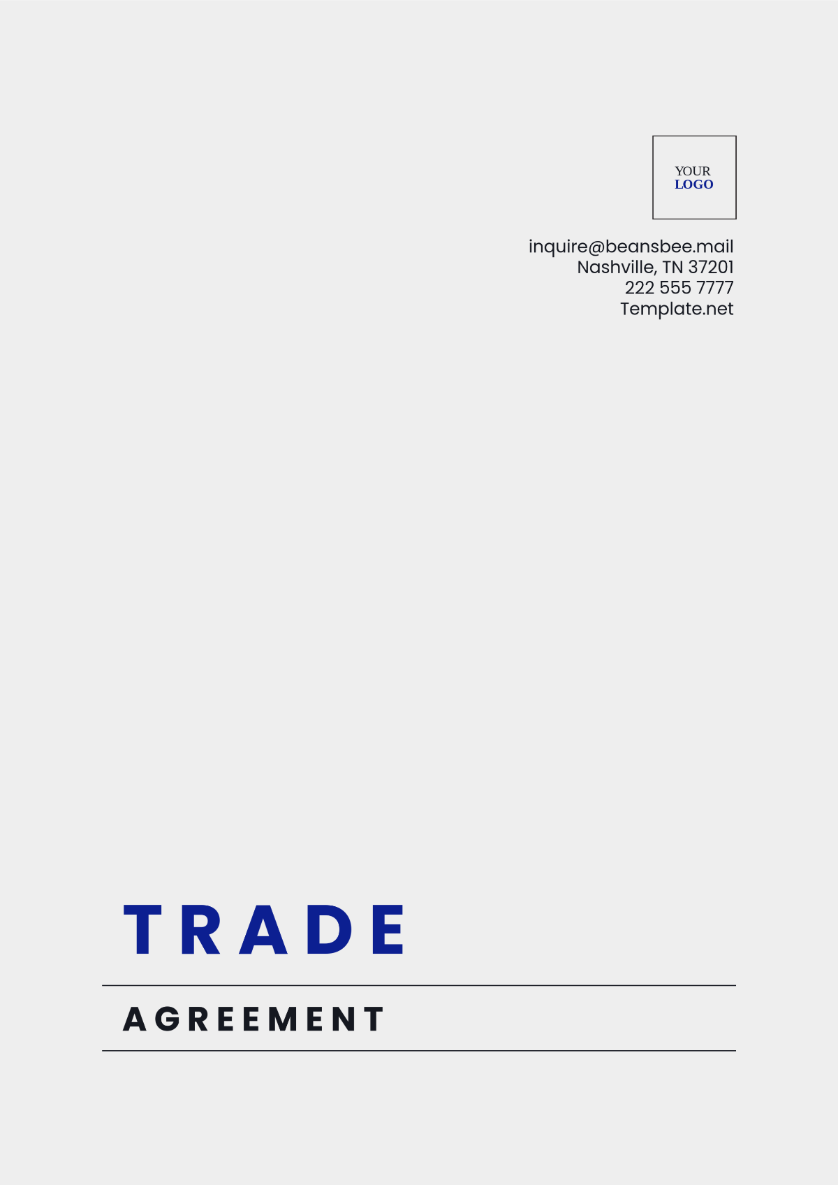 Simple Trade Agreement Template - Edit Online & Download