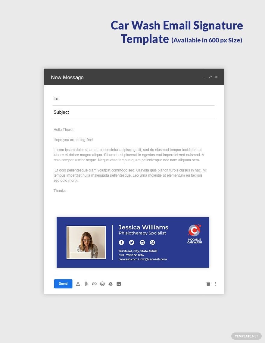 Car Wash Email Signature Template