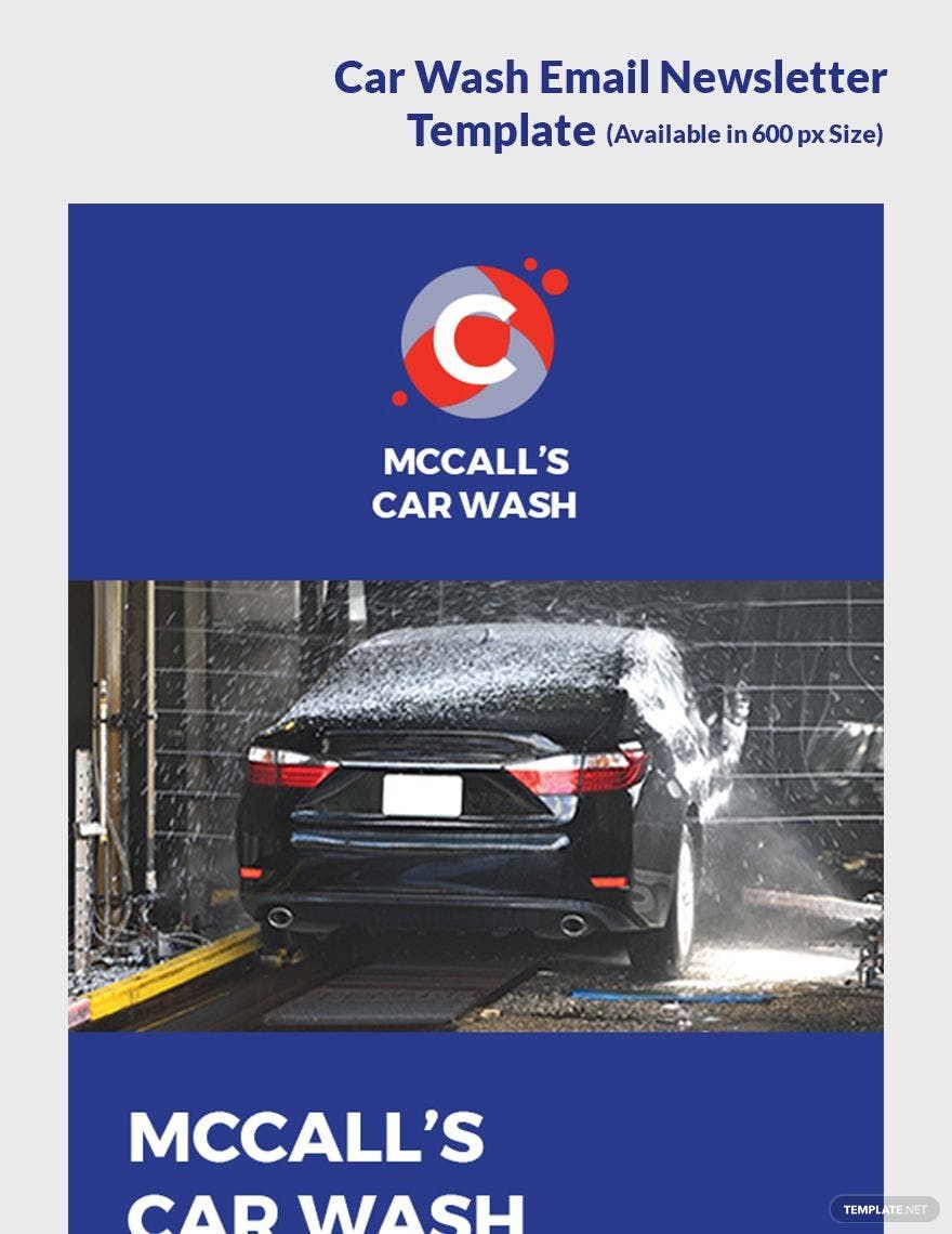 Car Wash Email Newsletter Template