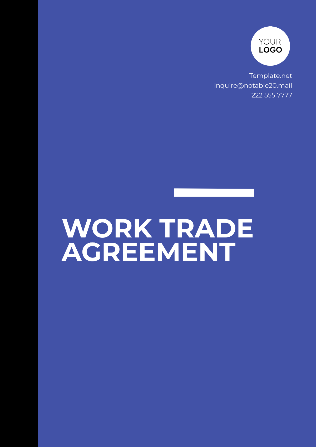 Work Trade Agreement Template - Edit Online & Download