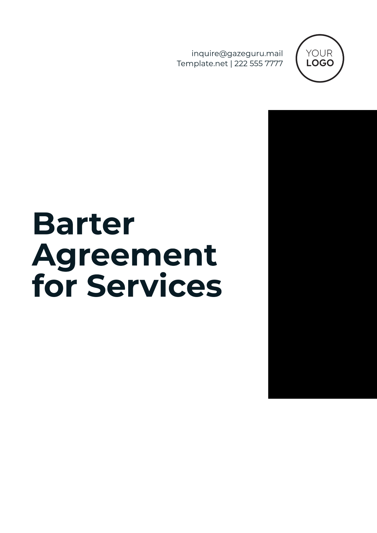 Sample Barter Agreement for Services Template - Edit Online & Download