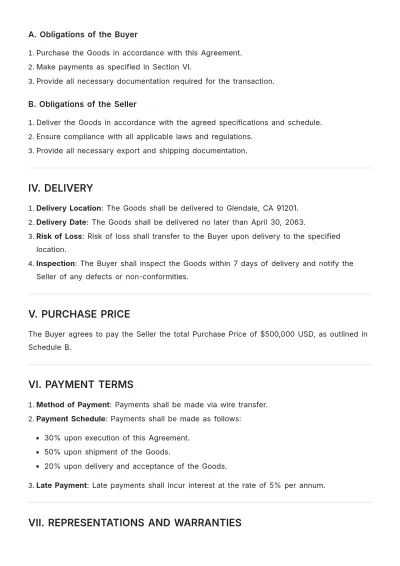 Free Trade Finance Agreement Template to Edit Online