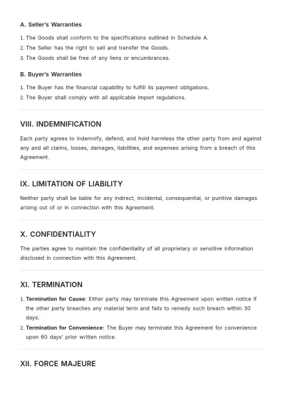 Free Trade Finance Agreement Template to Edit Online