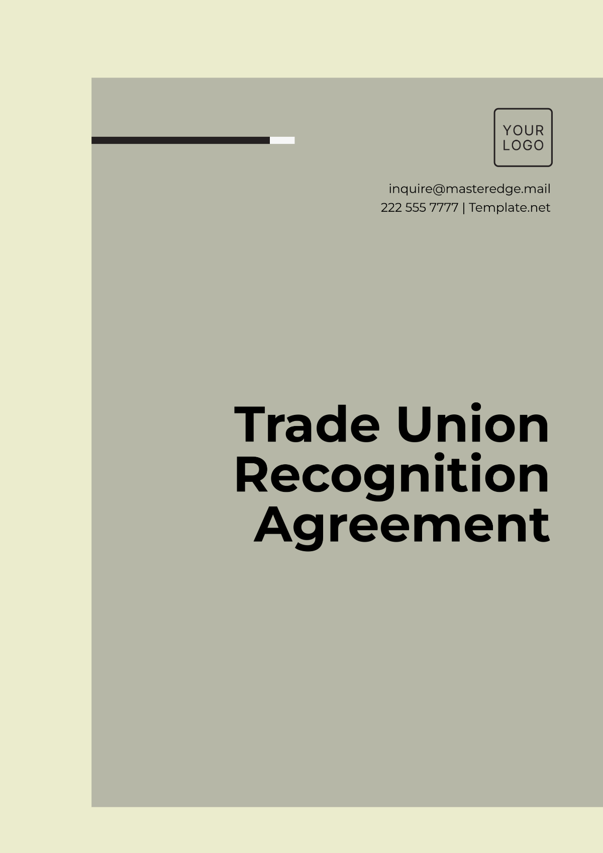 Trade Union Recognition Agreement Template - Edit Online & Download