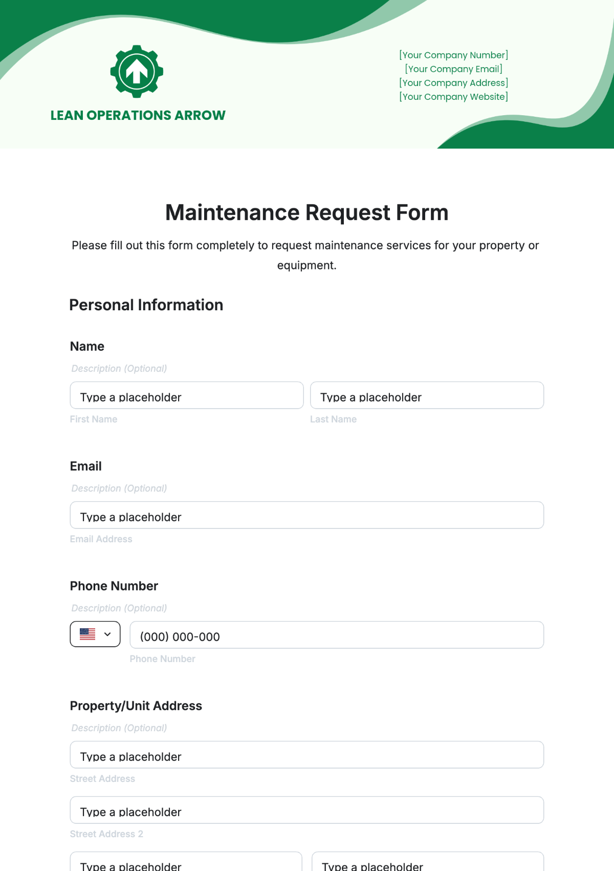 Maintenance Request Form Template - Edit Online & Download