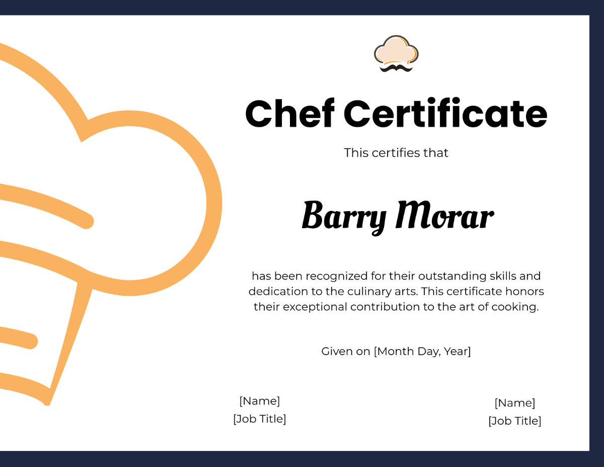 Free Chef Certificate Template - Edit Online & Download