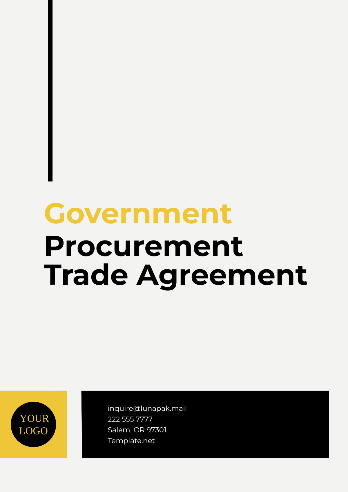 Government Procurement Trade Agreement Template - Edit Online & Download