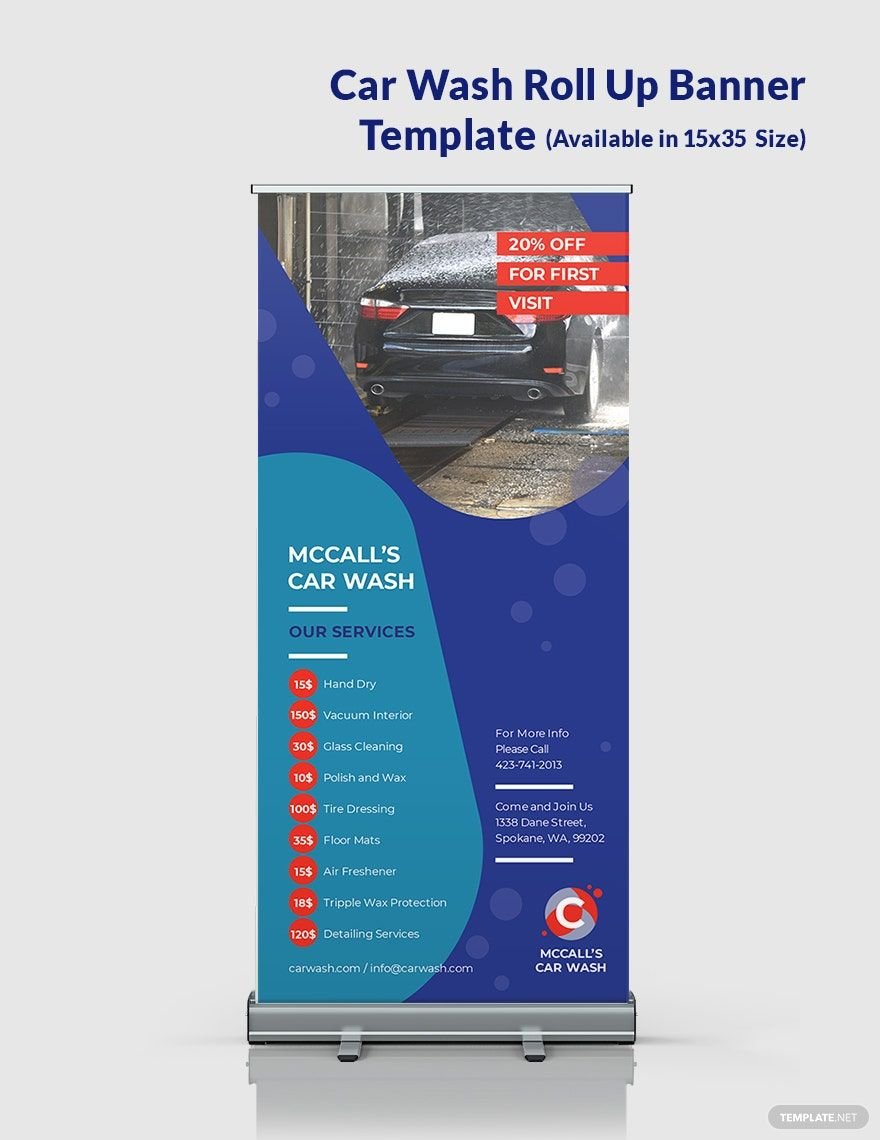 Car Wash Roll Up Banner Template