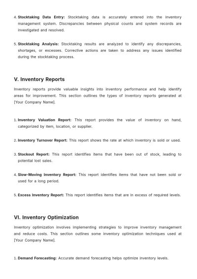Free Mining Inventory Management Template to Edit Online