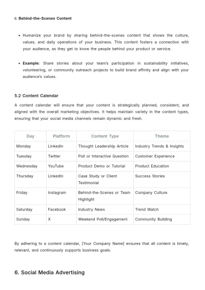 Free B2B Social Media Strategy Template to Edit Online