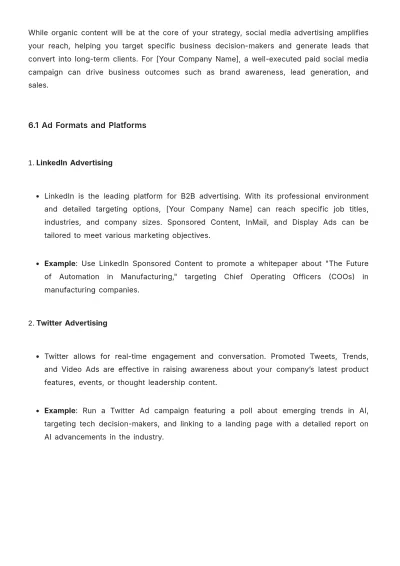 Free B2B Social Media Strategy Template to Edit Online
