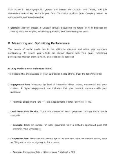 Free B2B Social Media Strategy Template to Edit Online