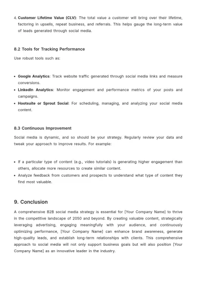 Free B2B Social Media Strategy Template to Edit Online